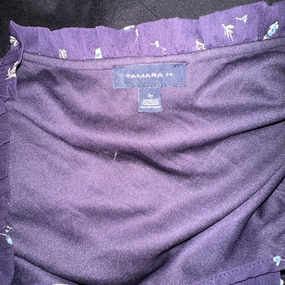 Tamara H. Blue Floral Dress – Size 3XL – Elastic Waistband & Layered Skirt - Picture 4 of 7